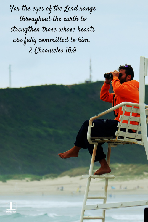 For the eyes of the Lord range throughout the earth ...2 Chronicles 16:9