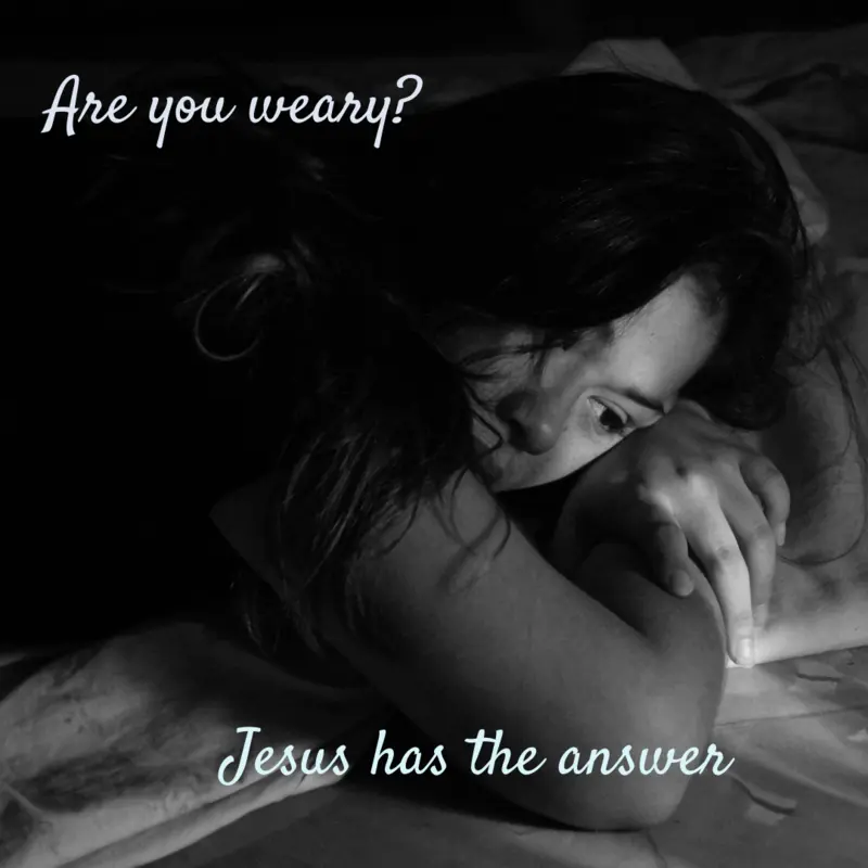 Burdens are tiresome, but you do not have to carry them alone. A young woman lying on her stomach on her bed, looking pensive. Are you weary? Jesus has the answer.